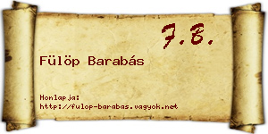 Fülöp Barabás névjegykártya